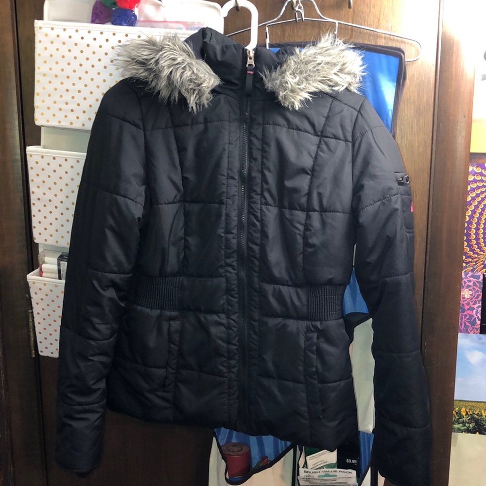 Aersopostale Winter coat black with fur size M
